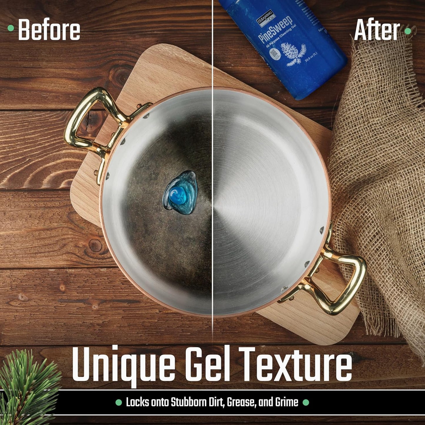 All-Purpose Cleaning Gel with Pine Oil – Multipurpose Household Cleaner for Bathroom, Kitchen, Floors, Laundry & More, 33.8 Fl Oz (Pack of 2)