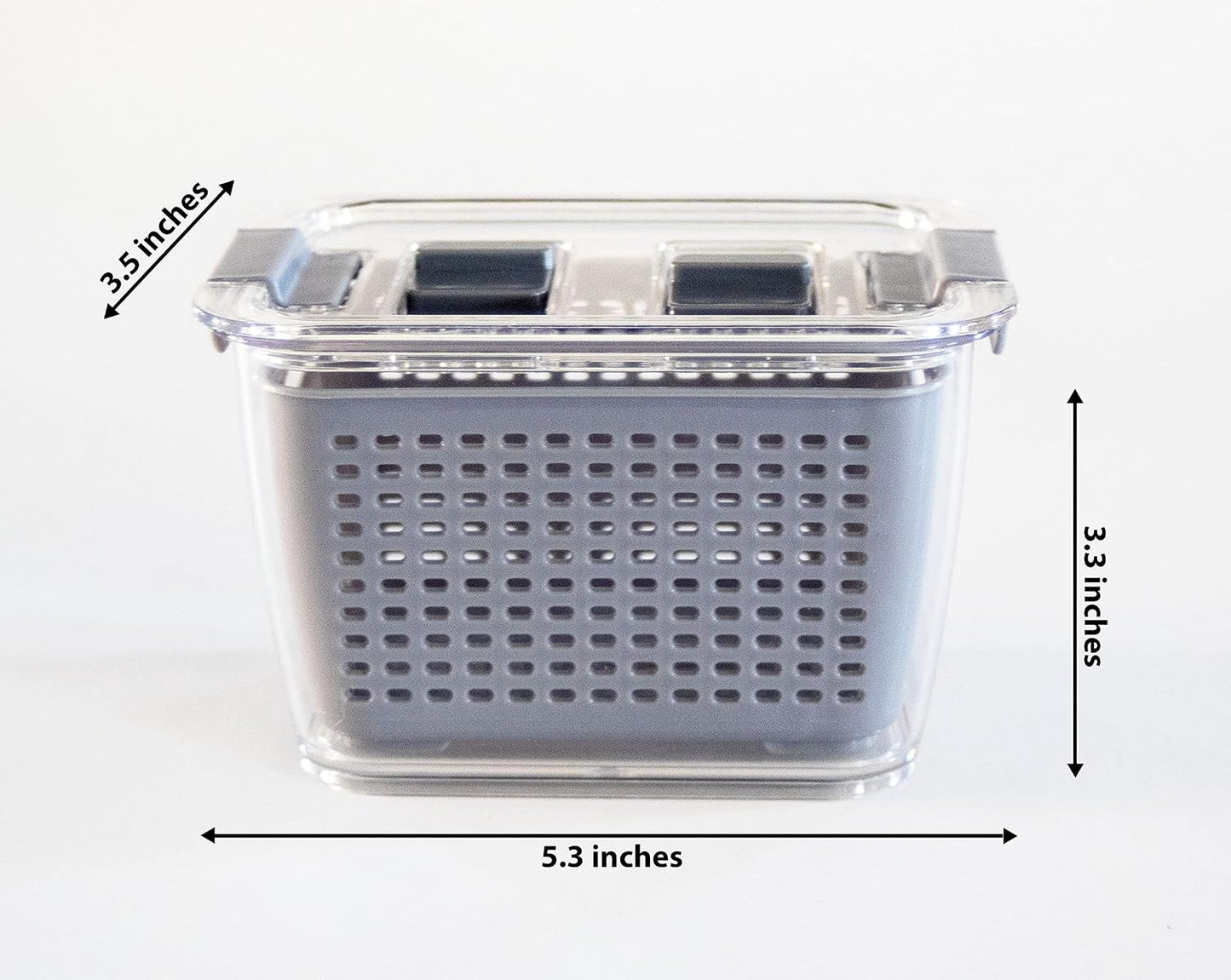 Kitchen Spaces Stackable Fridge Storage Colander Containers, Variety Pack | 3 Sizes to Store Fresh Produce, Organize Washed Fruits and Veggies, Snap and Seal Lids with Adjustable Vents, Hand Wash Only