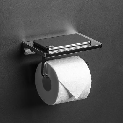 Linkaa Bronze Toilet Paper Holder with Shelf Oil Rubbed Bronze,Wall Mount | Toilet Tissue Roll Holder Dispenser with Phone Shelf Storage holder for Bathroom Kitchen丨Heavy Duty Zinc Alloy Material