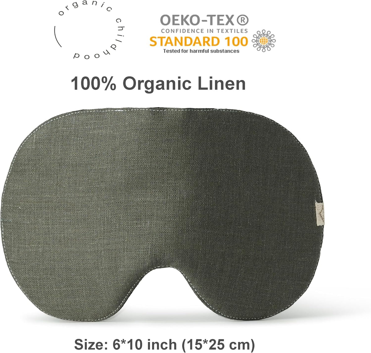 2-Pack Linen Eye Sleep Mask, Organic Blackout, Oversize Shape Cover