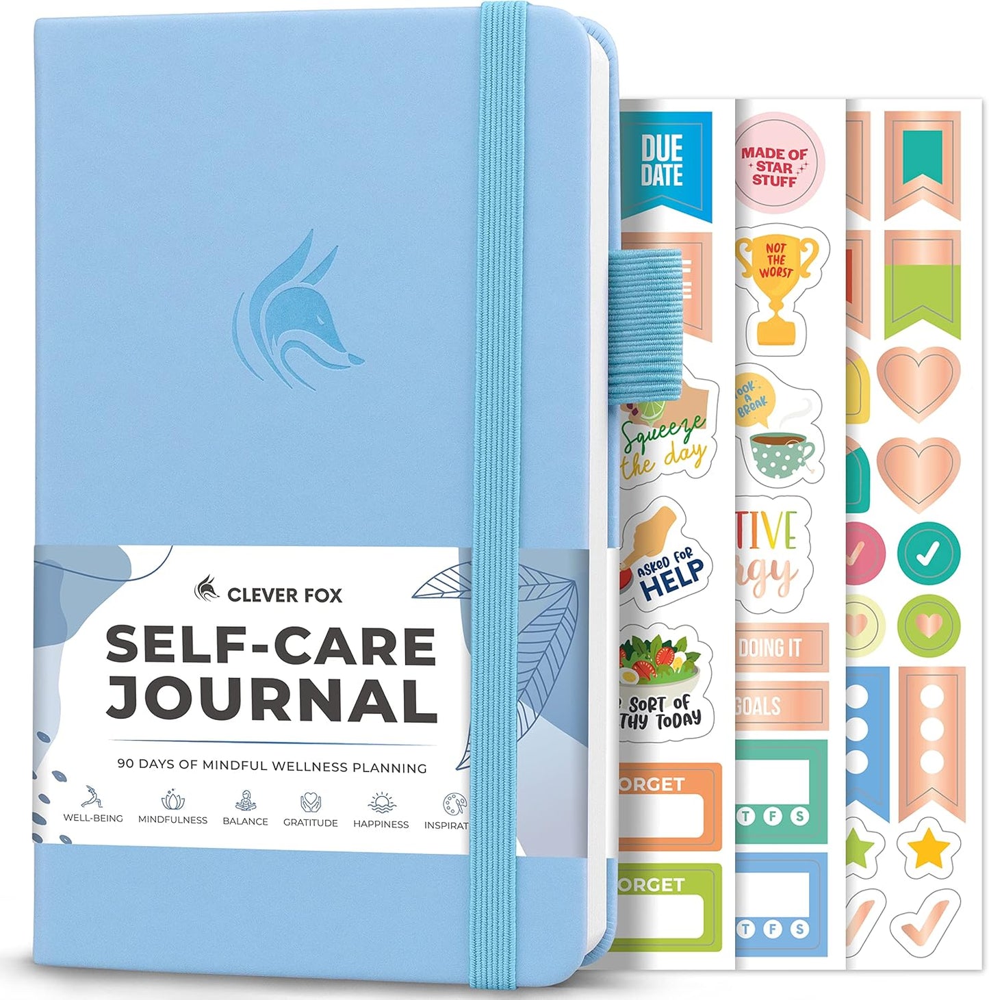 Clever Fox Self-Care Journal for Women, Daily Planner 5.8x8.3 Aquamarine | 3-month mental health journal, habit tracker, wellness journaling supplies for women & teen girls, gratitude & mood log
