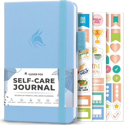 Clever Fox Self-Care Journal for Women, Daily Planner 5.8x8.3 Aquamarine | 3-month mental health journal, habit tracker, wellness journaling supplies for women & teen girls, gratitude & mood log