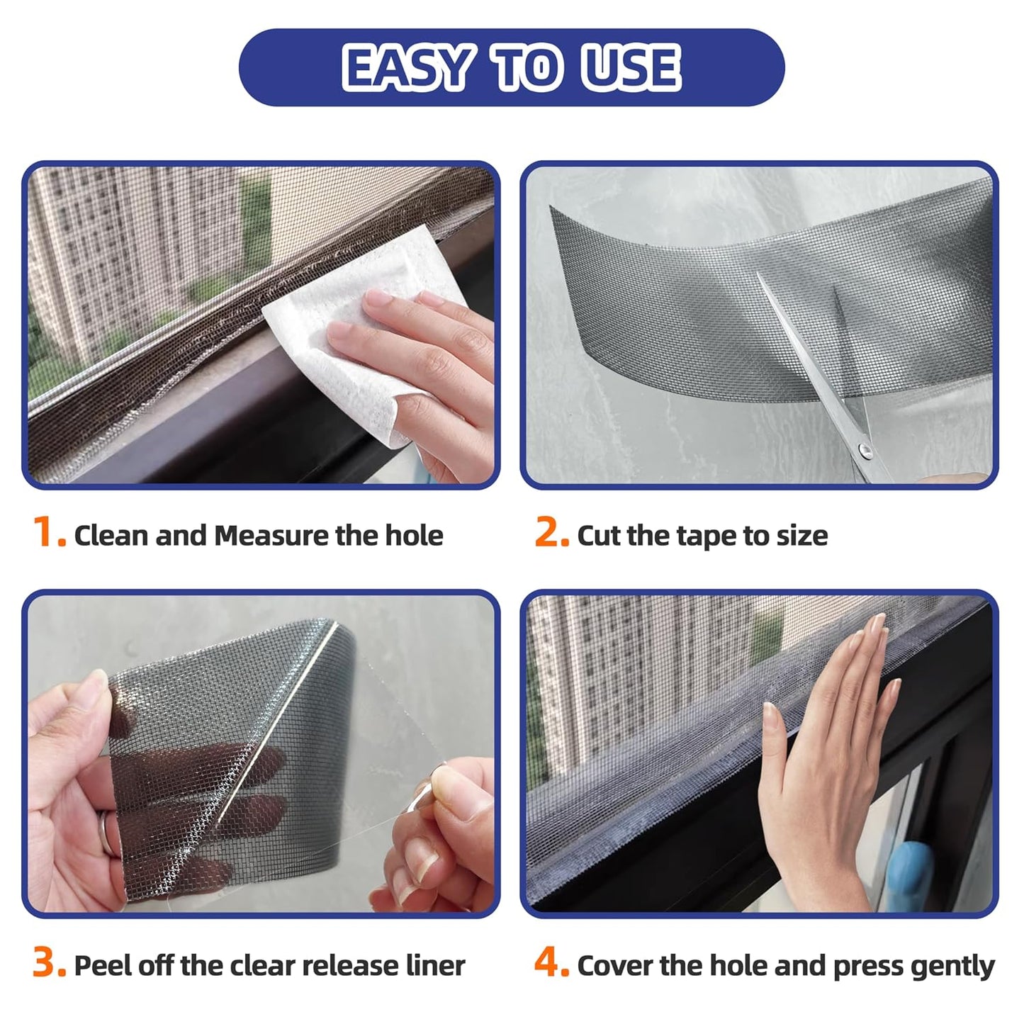 KING MOUNTAIN Grey Window Screen Repair Tape,3inX20FT Heavy Duty Screen Repair Kit for Window Screen and Screen Door Tears Holes,Strong Adhesive & Waterproof Window Screen Patch