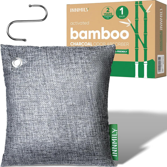 Activated Charcoal Odor Absorber,Large 4x200g w Hooks Nature Odor Eliminator for Strong Odor,Bamboo Charcoal Air Purifying Bags,Moisture Absorbers for Fresh Home Car Closet Pet,Smoke Smell Deodorizer | Bamboo Charcoal Air Purifying Bags,Moisture