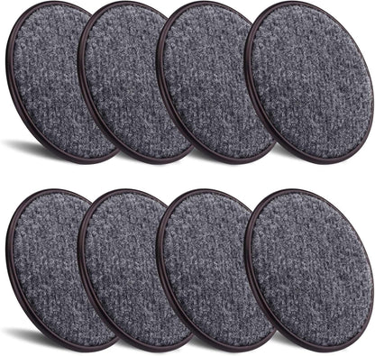 ASTIMESA 8 Pieces 3" Square Furniture Sliders, Heavy Duty Furniture Pads Cups with Carpet Base, Reusable Floor Protectors for Hardwood Vinyl Tile Couch Table Chair Bottom (Brown) (78mm, Square)