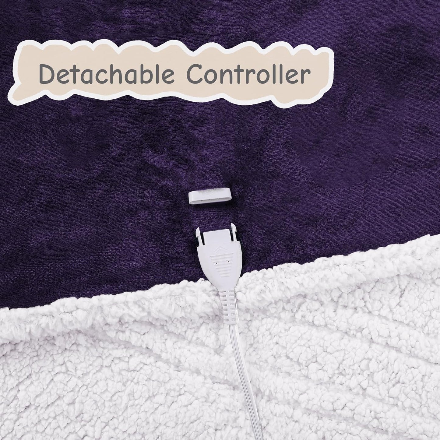 Soypipo Electric Heated Throw Blanket 50"x60", Faux Fur Plush with 4 Heat Settings & 2/4/8/10H Auto Shut-Off, Overheat Protection, Machine Washable, for Office & Chair, Dark Grey