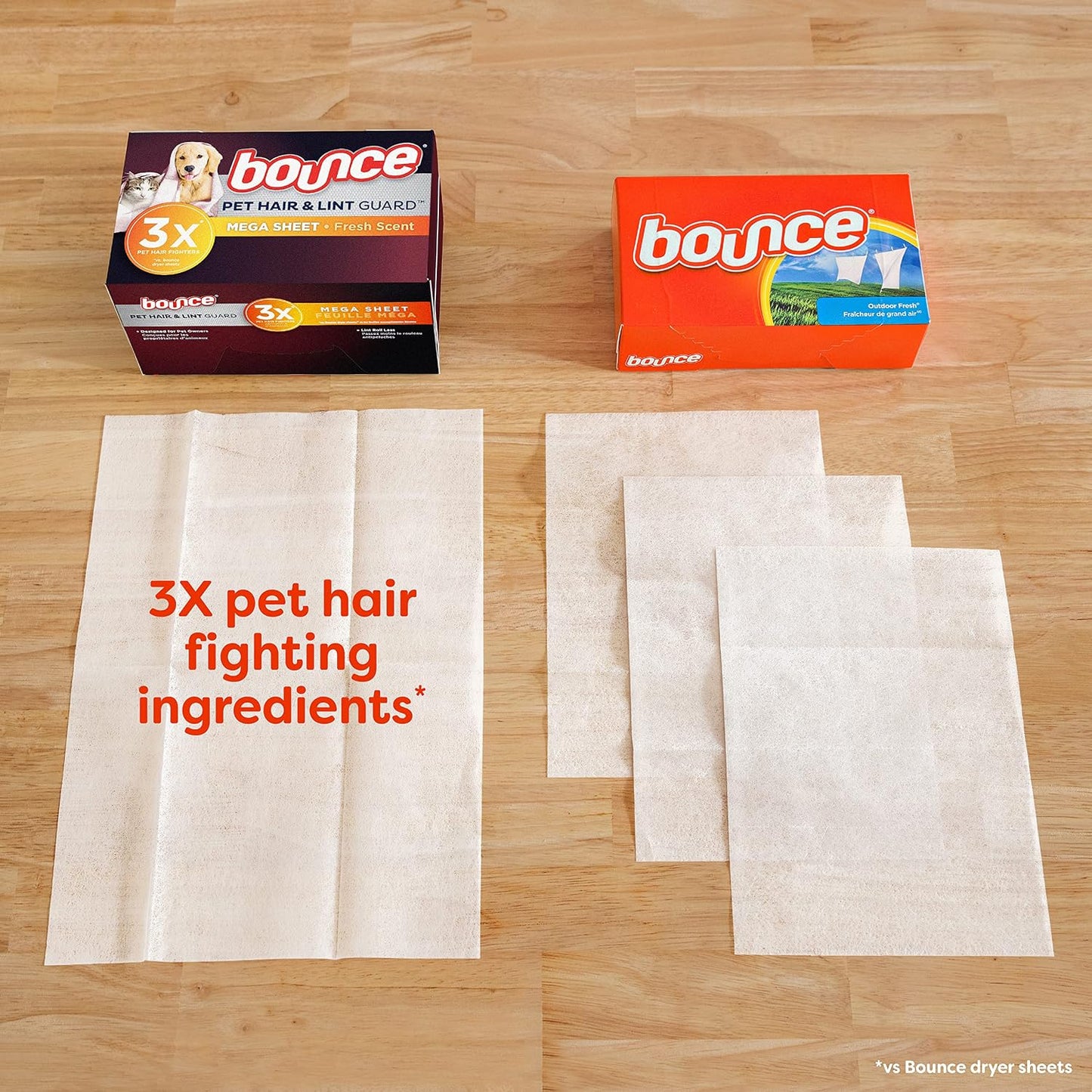 Bounce Pet Hair and Lint Guard Mega Dryer Sheets with 3X Pet Hair Fighters, Fresh Scent, 180 Count