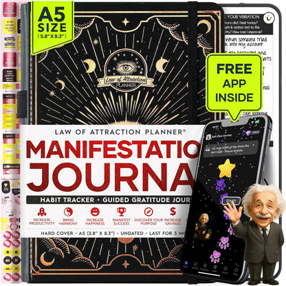 Freedom Mastery Daily Journal of Gratitude, Productivity & Habit Tracker | Undated 90-Day Planner with Daily Reflection, Mindfulness, Positivity, Vision Board & Stickers, Gratitude Journal for Women