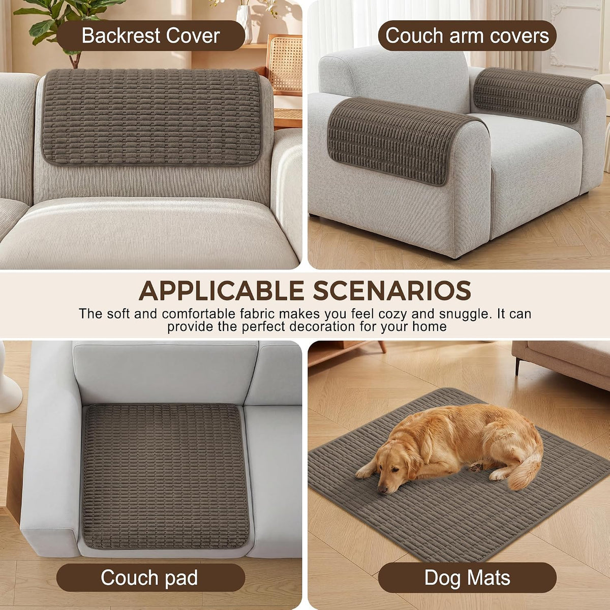 Foxdecor Couch Arm Covers for Sofa Arm Chair Covers Set of 2