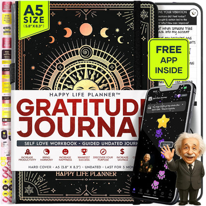 Freedom Mastery Daily Journal of Gratitude, Productivity & Habit Tracker | Undated 90-Day Planner with Daily Reflection, Mindfulness, Positivity, Vision Board & Stickers, Gratitude Journal for Women