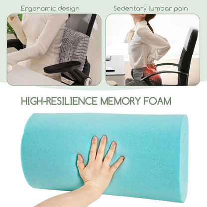 Lumbar Support Pillow for Recliner Chair/Office Chair/Couch, Memory Foam Back Support Cushion with Adjustable Strap, Recliner Cushions for Lower Back Pain Relief, Sleeping, Washable Cover, Navy