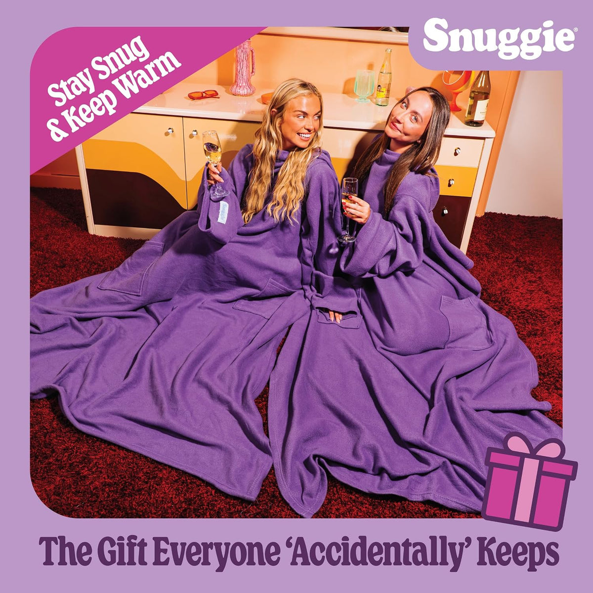 Snuggie The Original Wearable Blanket With Sleeves & Pockets | Cozy Oversized Throw for Adult Men & Women | One Size, 71x54