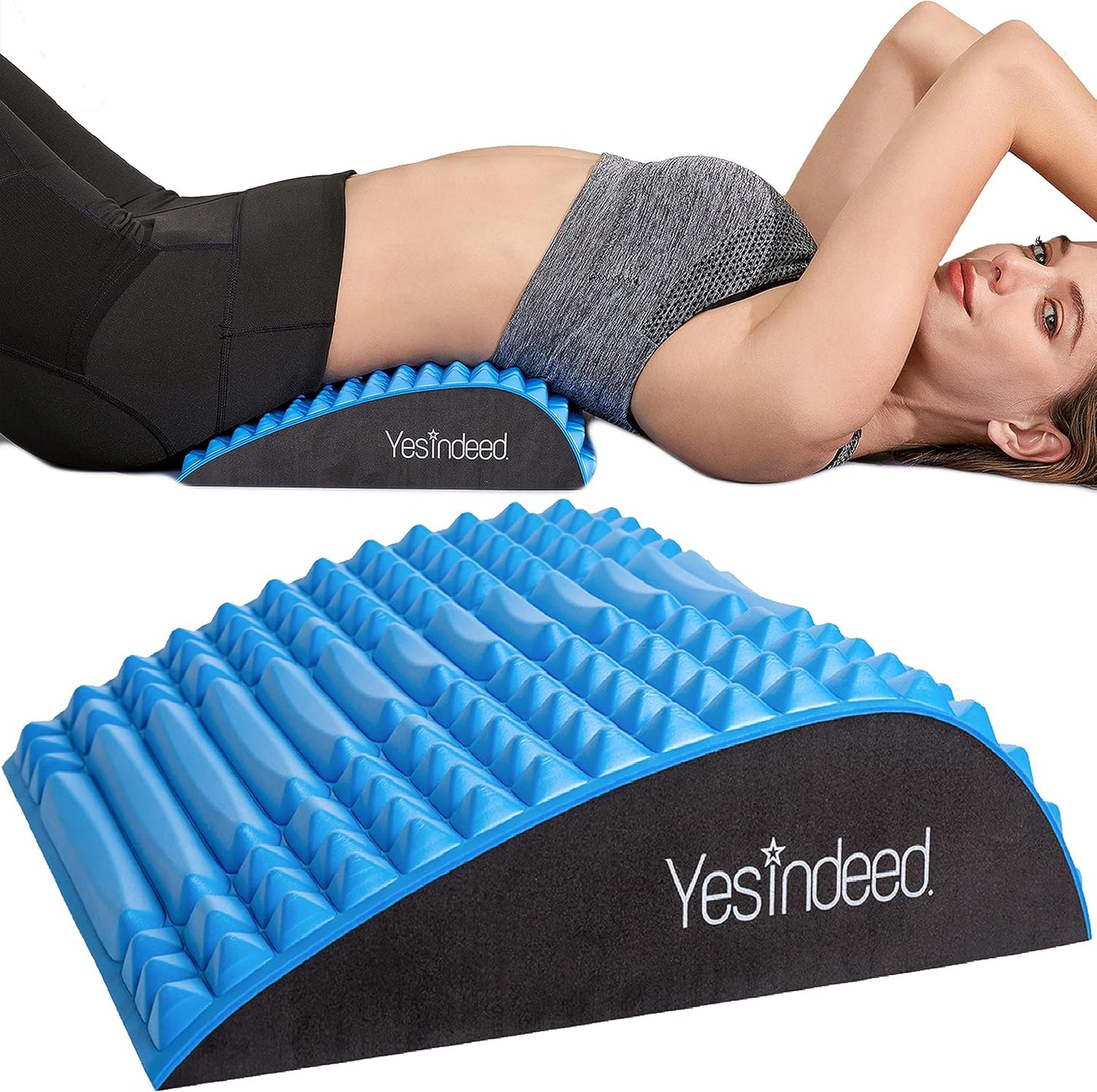 Back Stretcher Pillow – Pain Relief for Lower Back, Lumbar Support, Posture Correction, Sciatica Aid, Orthopedic Design, Easy to Use at Home, Office, or Anywhere, Orthopedist Recommended