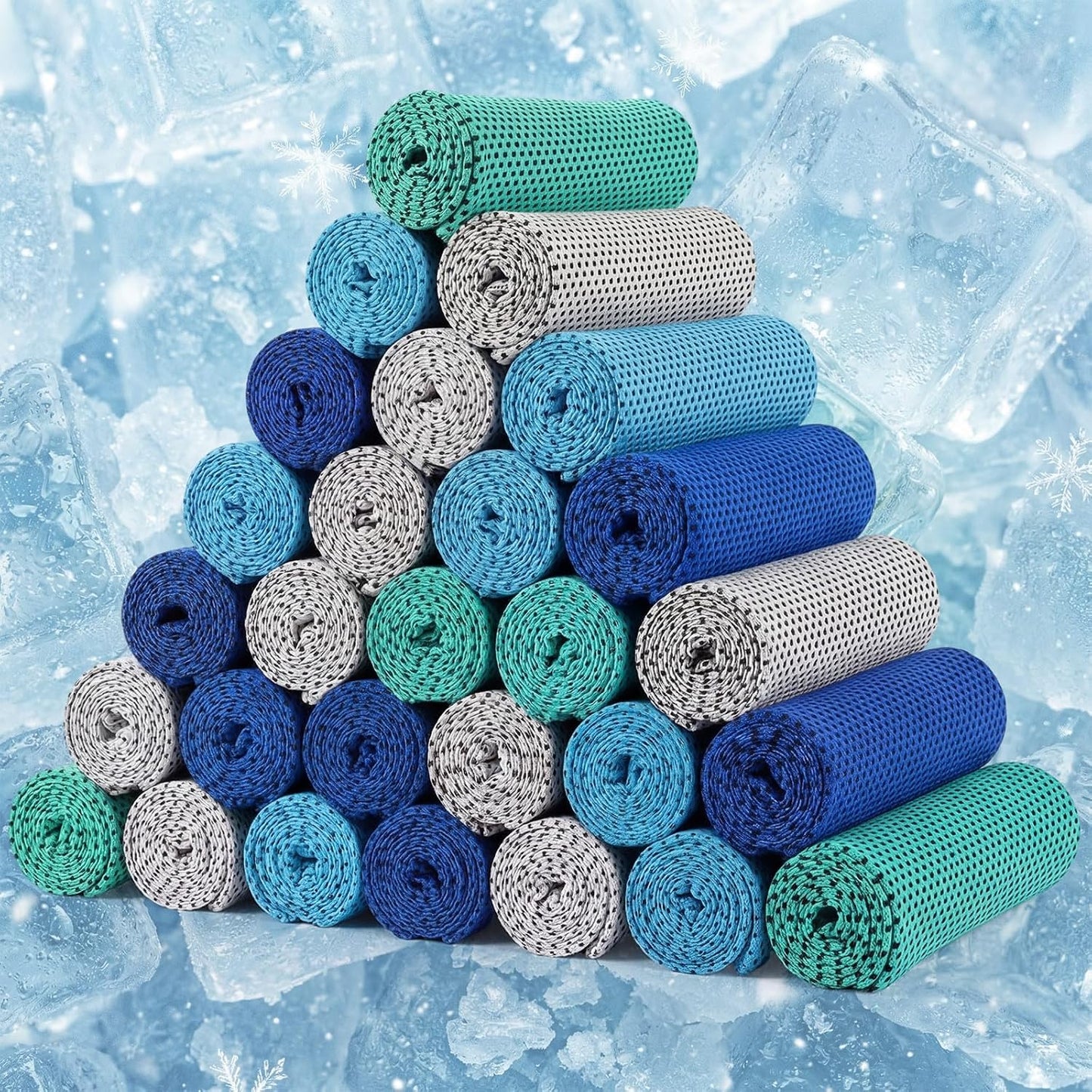 BBTO Cooling Towel Microfiber Ice Cool Cold Sport Face and Neck Soft Breathable Chilly Sweat Towel for Yoga Gym Workout Hot Weather Camping Running, 32 x 12 Inches