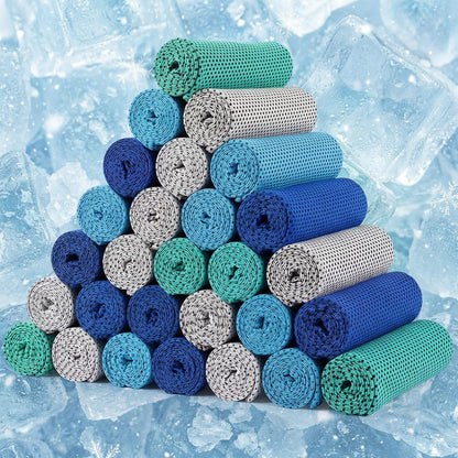 BBTO Cooling Towel Microfiber Ice Cool Cold Sport Face and Neck Soft Breathable Chilly Sweat Towel for Yoga Gym Workout Hot Weather Camping Running, 32 x 12 Inches