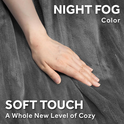 Sunbeam Royal Posh Dove Grey Heated Personal Throw / Blanket, Cozy-Warm, Adjustable Heat Settings