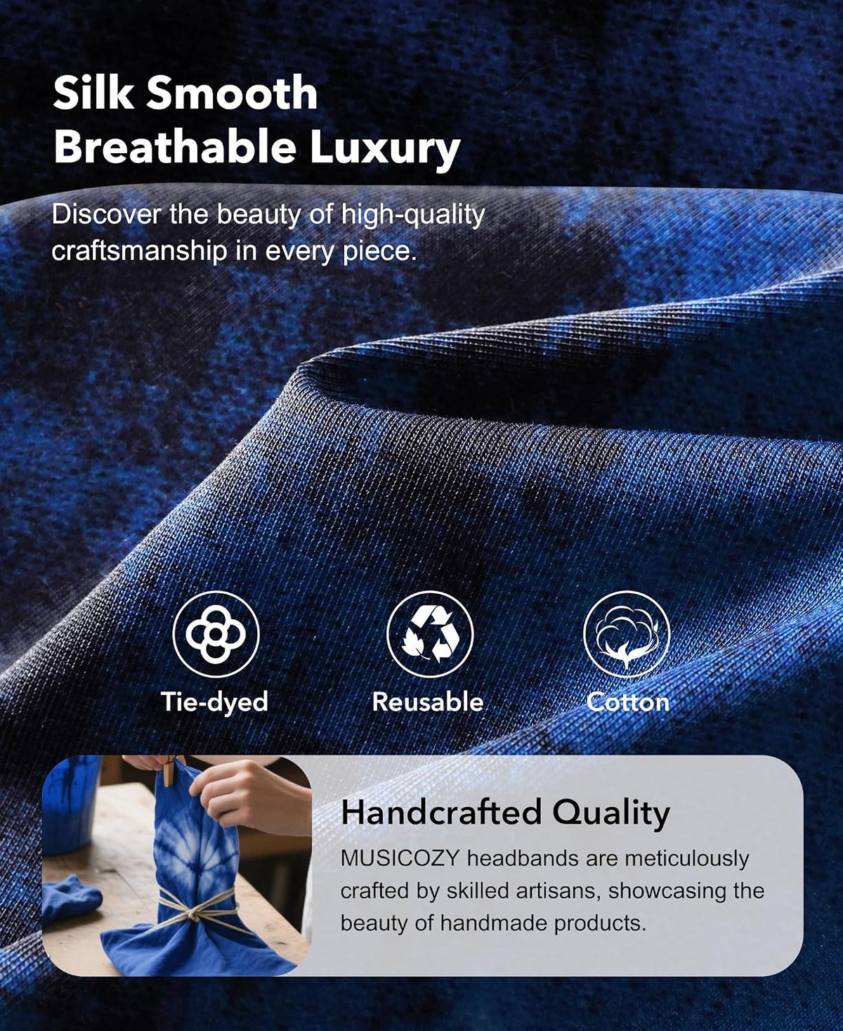 MUSICOZY Sleep Headphones Tie-Dye Bluetooth Headband Headphone for Sleeping