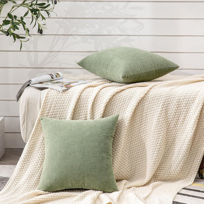 GAWAMAY Lumbar Support Pillow Decorative Rectangle Throw Pillow Covers 12"x20" Inch Set of 2, Soft Chenille Fall Pillowcase for Living Room Bedroom Sofa Couch Cushion Cover Grey 30x50cm (No Insert)