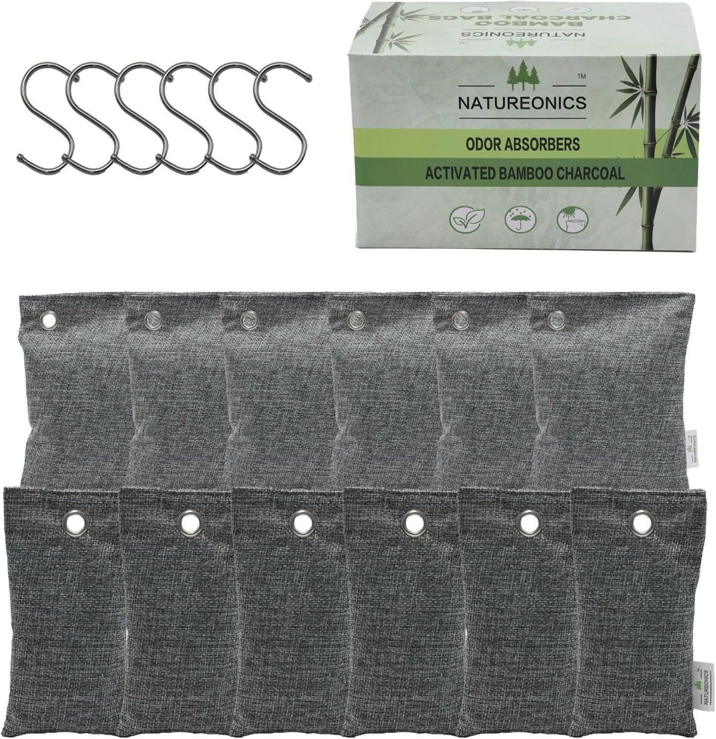Charcoal odor absorber, Charcoal Air Purifying Bags, Odor Absorber, Air Purifying Bags for Home, Closet Air Freshener, Odor Eliminator for Car, Shoes & Gym bags. Premium Qulity and a Large Quantity.