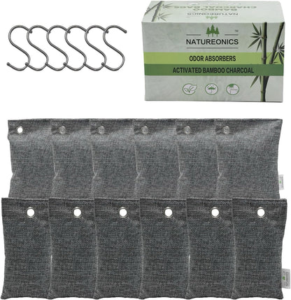 Charcoal odor absorber, Charcoal Air Purifying Bags, Odor Absorber, Air Purifying Bags for Home, Closet Air Freshener, Odor Eliminator for Car, Shoes & Gym bags. Premium Qulity and a Large Quantity.