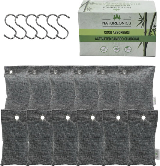 Charcoal odor absorber, Charcoal Air Purifying Bags, Odor Absorber, Air Purifying Bags for Home, Closet Air Freshener, Odor Eliminator for Car, Shoes & Gym bags. Premium Qulity and a Large Quantity.