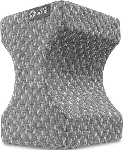 5 STARS UNITED Half Moon Bolster Semi-Roll Pillow and Knee Pillow for Side Sleepers - Bundle, 100% Memory Foam