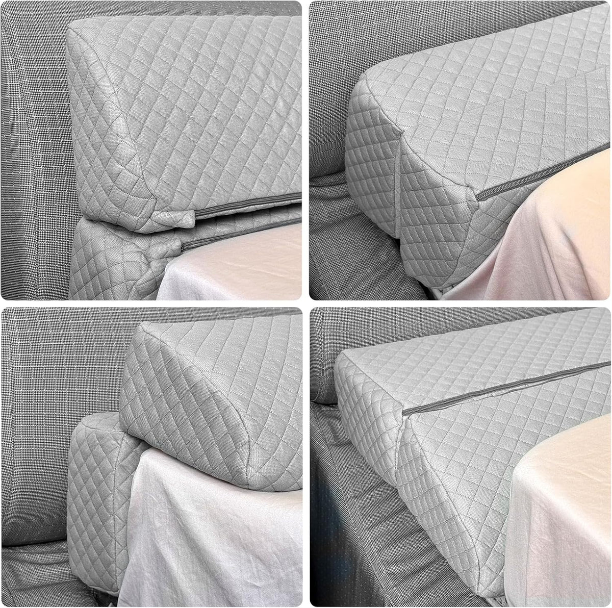 4 Modes Pillow Wedge for Headboard Gap, Foldable Bed Wedge Pillow, Bed Gap Filler King Size Fill The Gap (0-7"), Mattress Gap Filler Long Pillow Between Headboard and Mattress