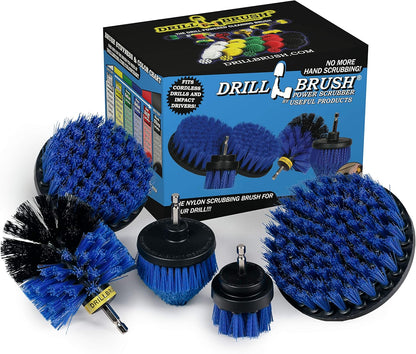 Drillbrush Multipurpose Cleaning Brush Set - Grout, Tile, Shower, Brick | Drill Brush Attachments for Cleaning Car Seats, Stone, Fiberglass, Griddles, and More - Truck/Car Detailing Drill Attachment