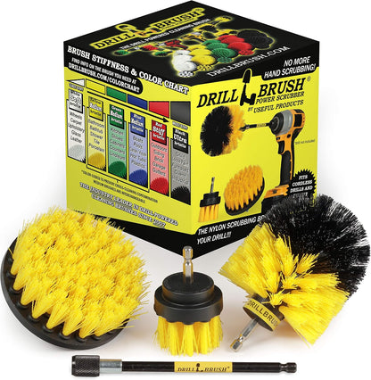 Drillbrush Shower Scrubber Drill Attachment - Car Detailing Tools - | Dishwasher Safe Drill Brush Scrubber For Cleaning Tubs, Sinks, Tile, Grout, Flooring, Carpet, Leather, Seats, Boats,