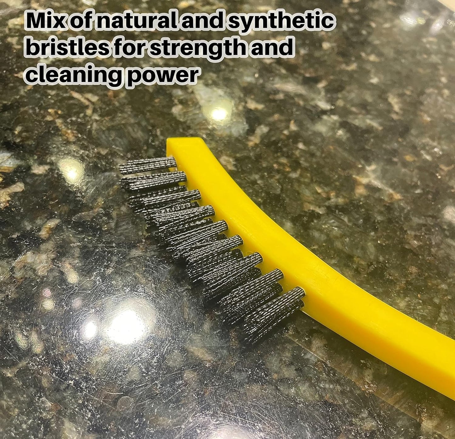 Rubbermaid Commercial Products 8.5" Tile and Grout Scrub Brush, Plastic Bristles, Black, for Industrial/Professional Use On Grout, Tile, and Other Small Areas