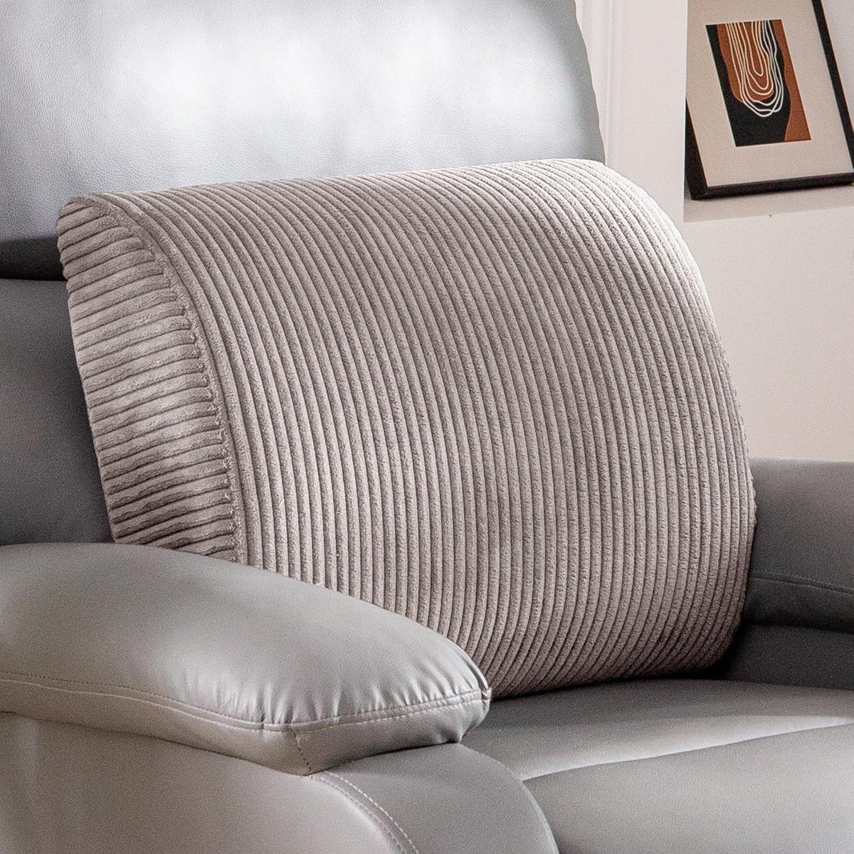 HIGOGOGO Lumbar Support Pillow for Recliner Chair/Accent Chair/Couch, Memory Foam Back Support Cushion for Elderly, Recliner Cushions for Back Rest, Pain Relief, Reading, Washable Cover, Brown