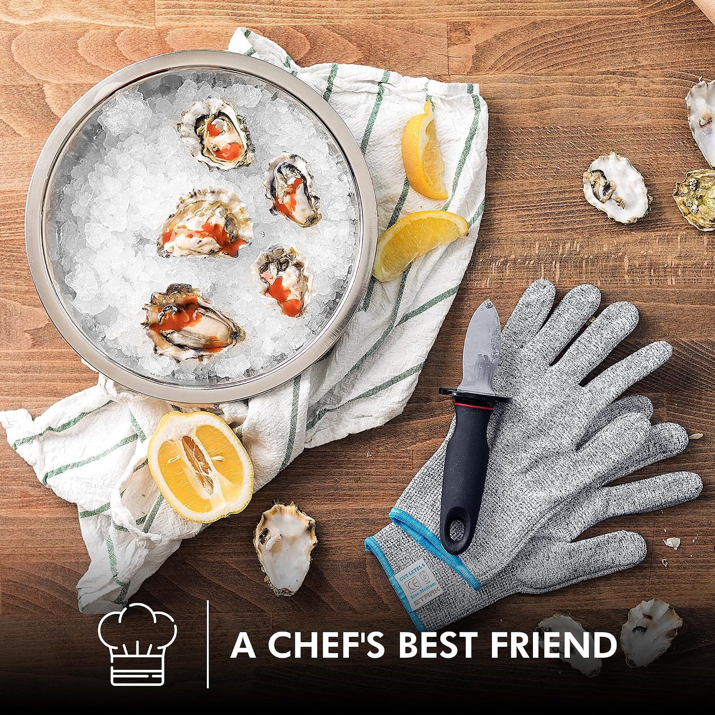 Cut Resistant Gloves, Level 5 Protection, Kitchen Cut Gloves for Meat, Shucking, Fillet, Mandolin Slicing, Carving, 1 Pair, Large