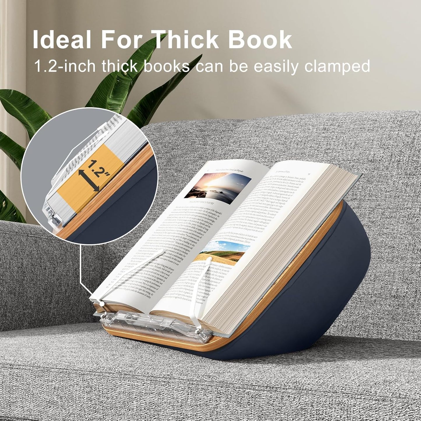 ERGONOV Lap Beanbag Book Stand for Hands Free Reading Comfortable Reading Pillow Stand Minimize Neck Strain Perfect Idea for Book Lovers in Dorm Room or Anywhere Else with Bookseat(Gray) | Minimize Neck Strain Perfect Idea for Book Lovers in Dorm Room or