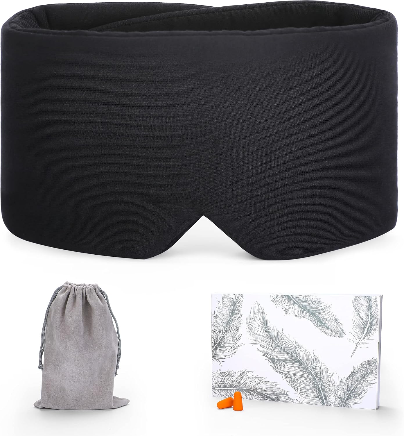 FRESHME Pure Handmade Cotton Sleep Mask - Blackout Eye Mask with Adjustable Velcro Soft and Comfortable Eye Blinder Shade for Men Women Travel Office Nap Airplane Blue