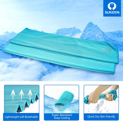 Sukeen 4 Pack Cooling Towels (40"x12") for Neck and Face Instant Cooling | Stay Cool in Hot Weather,Versatility,Soft,Breathable,Durability for Sports,Outdoor activities,Summer works in heat