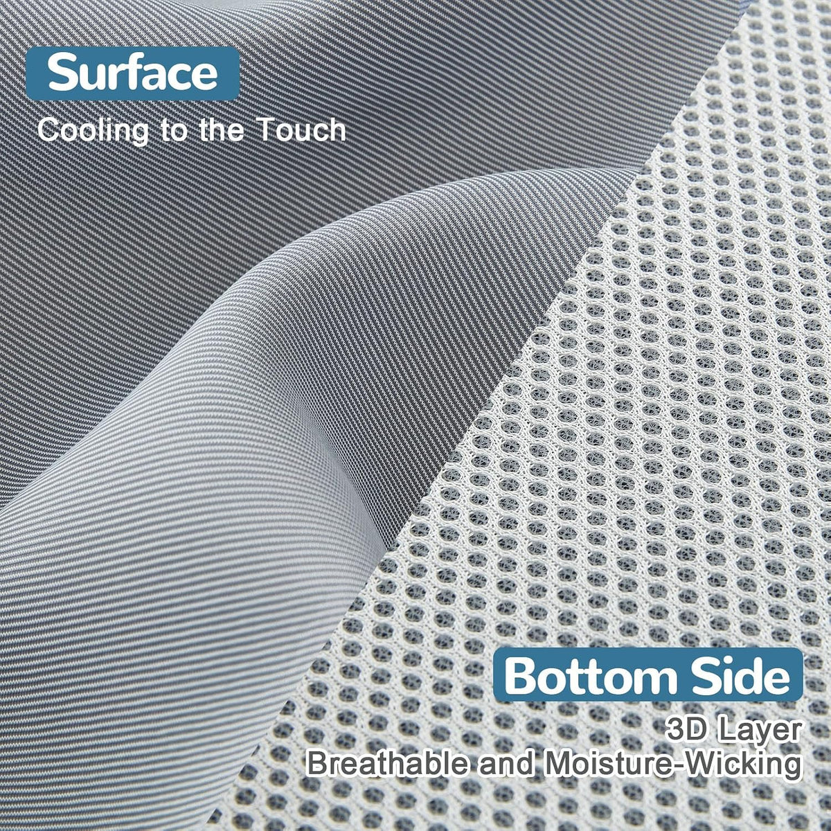 Ailemei Direct Cooling Thin Mattress Pad King Size, Gray, 76"x80"