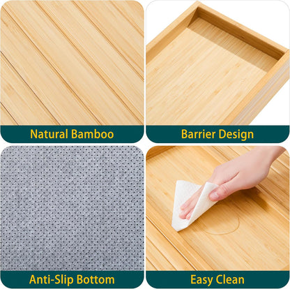 Bamboo Couch Arm Tray Table，Foldable Sofa Armrest Tray Table for Couch，Flexible and Anti-Slip Couch Arm Cup Holder，Portable Sofa Arm Chair Table for Drink,Cups, Eats，Snacks, Phone, Remote