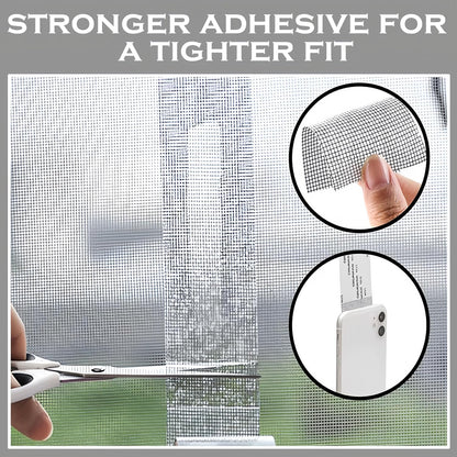 Window Screen Repair Tape, New Strong Adhesive Screen Repair Tape Screen Repair Kit Fiberglass Screen Tape Mesh Repair Suitable for mesh Doors and Windows (Gray)