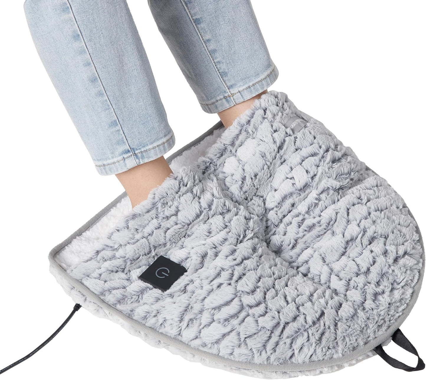 Brookstone Electric Foot Warmer | Ultimate Relaxation with 4 Adjustable Settings for Custom Warmth | Soft Sherpa-Lined for Supreme Comfort | Feet Heater for Sofa, Desk or Anywhere | 100% Polyester
