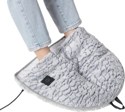 Brookstone Electric Foot Warmer with 4 Heat Settings, Sherpa Lined