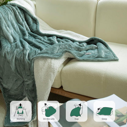 Templewet Heated Blanket Throw 50" x 60",Cute Electric Blanket,Racoon | Timer Settings,Auto Off,Soft Sherpa Heated Throw Blanket,Machine Washable,Fast Heating for Sofa Bed Office Use,Gifts for Mom