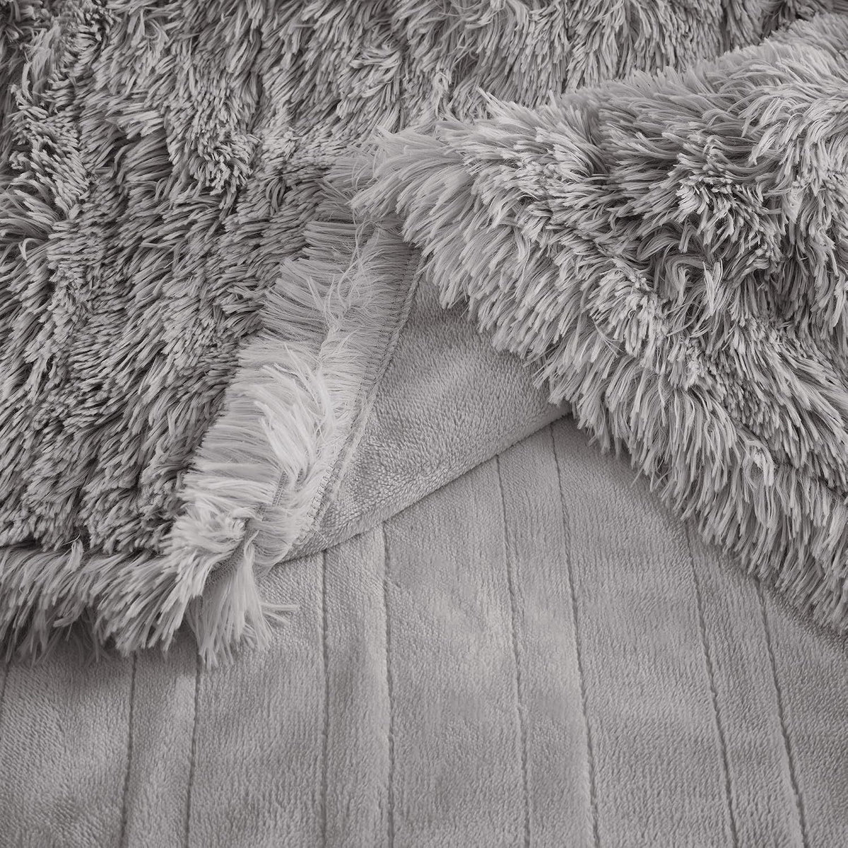 Serta Heated Electric Throw - Shaggy Faux Fur, 5 Heat & Washable