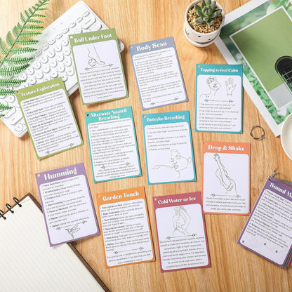 32 Pcs Somatic Therapy Exercise Cards 5.9 x 4 Inches Mindfulness Cards Coping Skills for Nervous System Regulation, Relieve Anxiety, Reconnect with Your Body, and Find Comfort
