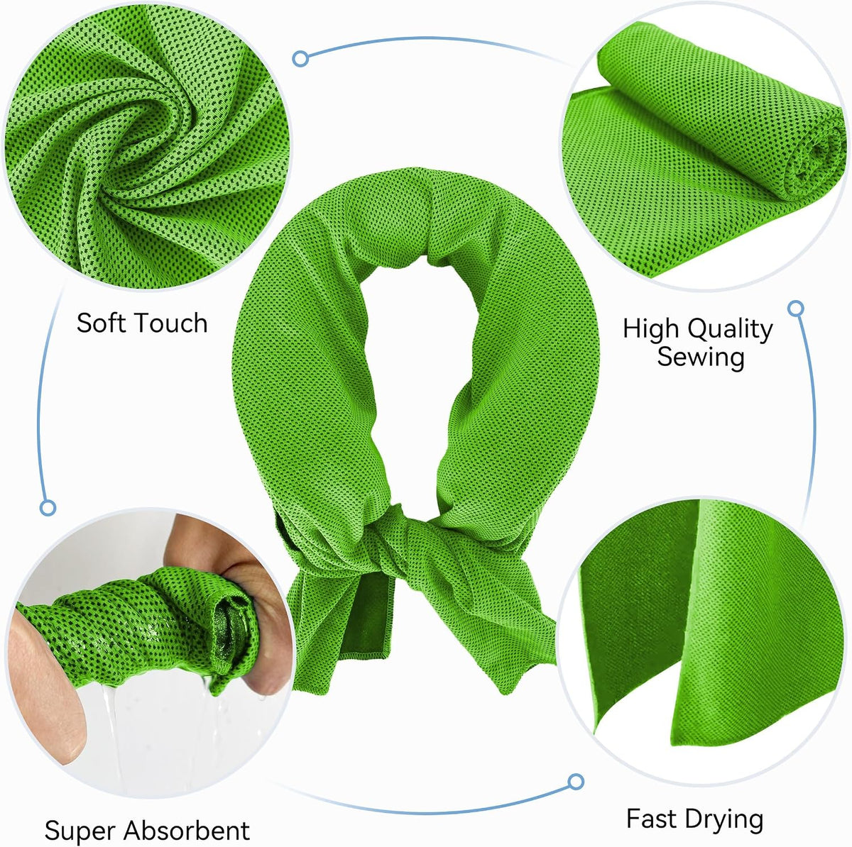 Neck Cooler for Hot Weather, Reusable Wearable Ice Water Neck Wrap with Wide Mouth for Ice Cubes, U-Shaped Cooling Neck Pack for Summer Heat, Outdoor Work, Sports, Travel & Hot Flashes, Blue