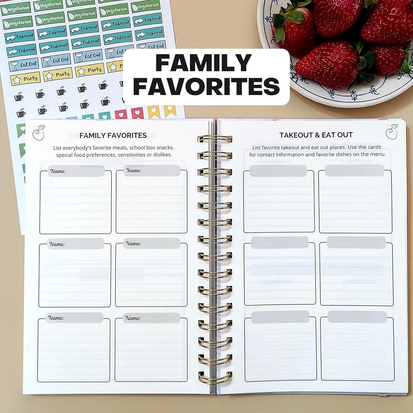 Life & Apples Weekly Meal Planner Notebook with Grocery List, Forest | Meal Planning Notebook, Meal Prep Journal and Food Planner to Organize a Weekly Menu, Grocery List and Family Meals