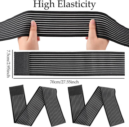 Syhood Compression Bandage Wraps for Leg, Elastic Calf Compression Sleeve Ankle Support, Adjustable Plus Size for Men and Women Stabilising Ligament, Joint Pain, Sports(4 Pieces,28 Inches)