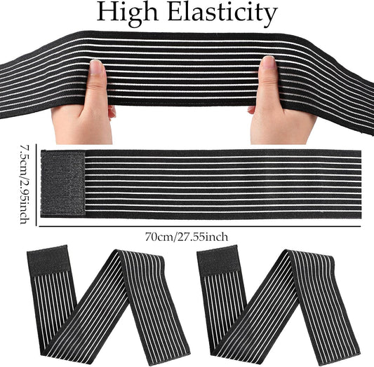 Syhood Compression Bandage Wraps for Leg, Elastic Calf Compression Sleeve Ankle Support, Adjustable Plus Size for Men and Women Stabilising Ligament, Joint Pain, Sports(4 Pieces,28 Inches)