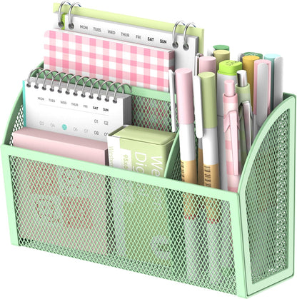 3-Grid Magnetic Pencil Holder, Strong Magnet Locker Organizer, Black | Mesh Magnetic Shelf, Marker Holder Perfect for Whiteboard, Refrigerator and Locker Accessories