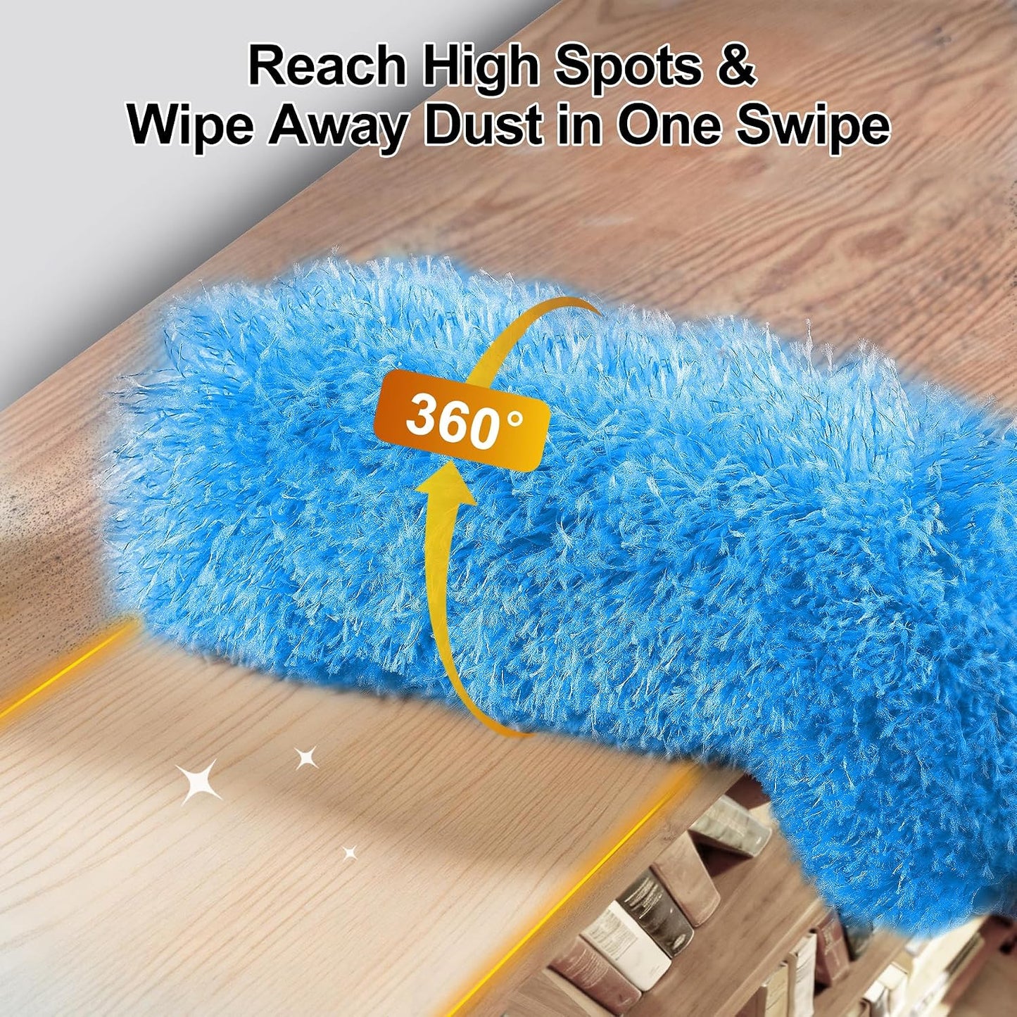 Tiumso Microfiber Feather Duster 5-in-1 Kit, Dusters for Cleaning, Duster with Extension Pole 100 Inches, Cobweb Duster, Microfiber Dusters for High Ceilings and Fans, Blinds, Cars and Furniture