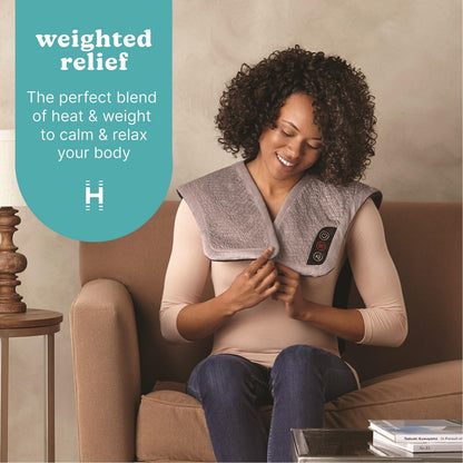 Homedics Vibration Heated Shoulder Massager Wrap, Comfort Pro Elite, Soft Fabric, Tension Relief, 2 Speeds & Styles, Long, NMS-450H | Adjustable Intensity, Soft Fabric, Tension Relief Heat Therapy, Relieves Neck, Upper Back & Shoulder Pain Relief